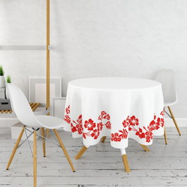 Hermia Mantel Redondo con Impresión 3D, 100% Poliéster, Diámetro 160 cm, Elegante y Lavable a Máquina para Experiencia Gastronómica